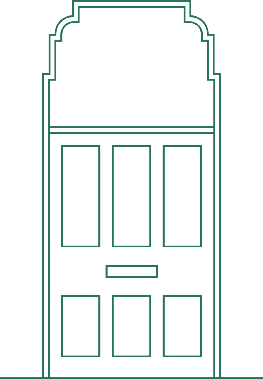 The Hidden Brew shopfront, illustrated